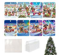 Chaies Porta denaro di Natale per contanti, porta denaro per contanti, 8 pezzi, carte di credito cartoni animati, con buste, decorazioni natalizie per l'albero di Natale, a, vedi descrizione, Vedi