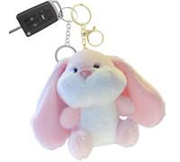 Chaies Portachiavi con coniglio, con ciondolo a forma di coniglio, catena di chiavi animali, portachiavi con coniglio in peluche, e morbido artificiale, per borsa di compleanno, decorazione per