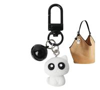 Chaies Portachiavi gatto da donna, portachiavi gatto con ciondolo a forma di gatto nero/bianco, ciondoli per borsa, accessori accattivanti per amanti dei gatti, donne e ragazze, bianco, Se référer au