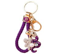 Chaies Portachiavi serpente Strass, ciondolo a forma di serpente, portachiavi a serpente con chiusura ad anello, portachiavi Lucky Funny Snake Serpente per chiavi, zaini, borse, viola., Se référer au