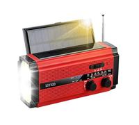 Chaies Radio Solare Lampada Torcia con Caricabatterie per Telefono Cellulare, Radio a Manovella ed Energia Solare, Batteria Ricaricabile 5000mAh con Caricatore e Torcia Integrata per Emergenze in