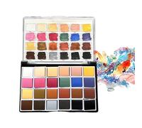 Chaies Set di colori di vernice per pittura di colore glitterato, set di 24 colori miscibili di vernice naturale, colori glitterati, adatti ai principianti per la pittura,