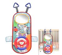 Chaies Volante per bambini per sedile posteriore, giocattolo volante per bambini, ruota motrice musicale - gioco di ruolo interattivo girevole a 360° con rumore simulato del traffico, migliora la