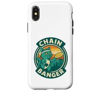 Chain Banger Disc Golf Cat Retro Graphic Custodia per iPhone X/XS