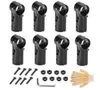 Chain Link Fence, Tube Connector Clamp, 8 Pieces Protective Gloves Strong Grip Rust Proof Stable Connection Heavy Duty Secure Fit, Fence Clamp Set for Fence Handrail Shelf, Black