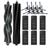 CHAIN PEAK (16 Pezzi) X2 Omni Ricambi Compatibili con ECOVACS DEEBOT X2 Omni / X2 PRO / X2 Robot Aspirapolvere Kit di Accessori, 1 Rullo Setolato, 1 Rullo in Gomma, 6 Filtri Hepa, 8 Spazzole Laterali