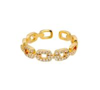 Chain ring for female actress with elegant temperament, fashionable and adjustable opening ring Nice processing