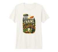 Chains Then Coffee Disc Golf Maglietta Premium