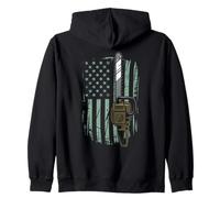 Chainsaw American Flag Funny Independence Day - Woodworker Felpa con Cappuccio