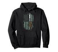Chainsaw American Flag Funny Independence Day - Woodworker Felpa con Cappuccio