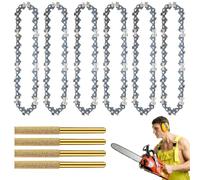 Chainsaw Chain,6 Pezzi Catena di Ricambio,Catena Per Motosega Con Smerigliatrice A Catena Per Motosega,Catena Motosega,Mini Catena Per Il Taglio Dei Rami Legno (6 Pollici)