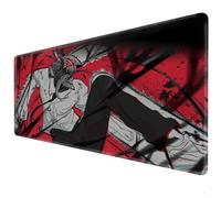 Chainsaw human anime mouse pad, XXL largemousepad, rubber anti slip base, neat seam edge, soft and durable officemousepad, computer desk pad, keyboard andmousepad 90 × 40