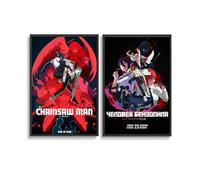 Chainsaw Poster Man Reze Arc Movie Action Comedy Film Un Set Di 2 Poster Su Tela Per La Stanza, Estetica, Festival, Regalo, Famiglia, Camera Da Letto, Decorazione Da Parete, Casa 20x30inch(50x75cm)