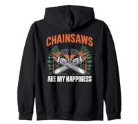 Chainsaws Are My Happiness - Funny Father's Day Woodworker Felpa con Cappuccio