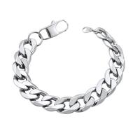 ChainsHouse Bracciale da Uomo in Acciaio Inossidabile 6/8/13 mm Bracciale Da Uomo Tendenza Giovane Punk Largo Bracciale Lungo 19/21 cm con Confezione Regalo Per Coppia Bracciale uomo, ragazzo, 8,5 mm