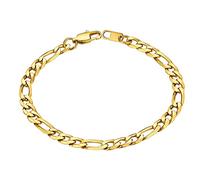 ChainsHouse Bracciale da uomo in acciaio inossidabile, per bambini, ragazzo, ro, catena da polso da donna, punk, collana, colore: argento, placca oro/nero][6/9/13 mm-19/21 cm] gioiello regalo