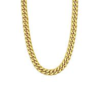 ChainsHouse Collana da donna Chunky Cuban Link per donna uomo in acciaio inox/14 K Hip Hop catena cubana 12 mm gioielli regalo, oro