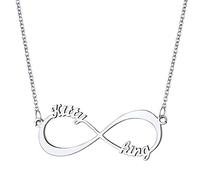 ChainsHouse Collana da Donna Nome Personalizzata Collana con Ciondolo Infinito Pietra Portafortuna Incisione in Acciaio Inossidabile Gioielli Regalo Natale Festa della Mamma Matrimonio Fantasia