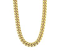 ChainsHouse Collana Donna con Catena Cubana Miami Grossa Larghezza 14 MM in Acciaio Inossidabile Placcata Oro Catena Cubana Hip-Hop Lunghezza 51 CM Gioielli Regalo per Uomo Donna