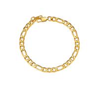 ChainsPro Bracciale in Acciaio Inossidabile Uomo - Figaro 6MM Argento/Oro/Nero 19cm/21cm, Stile Hiphop Ragazzo Maschio - Idee Regalo