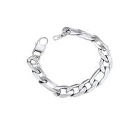 ChainsPro Bracciale Uomo in Acciaio Inossidabile, 13MM Bracciale Uomo Argento Lunga 21cm, Bracciale Figaro Uomo, Bracciale Ragazzo Maschio Hiphop, Idee Regalo