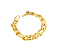 ChainsPro Bracciale Uomo in Acciaio Inossidabile, 13MM Bracciale Uomo Oro Lunga 21cm, Bracciale Figaro Uomo, Bracciale Ragazzo Maschio Hiphop, Idee Regalo