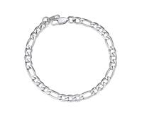 ChainsPro Bracciale Uomo in Acciaio Inossidabile, 6MM Bracciale Uomo Argento Lunga 21cm, Bracciale Figaro Uomo, Bracciale Ragazzo Maschio Hiphop, Idee Regalo