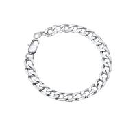 ChainsPro Bracciale Uomo in Acciaio Inossidabile, 8MM Bracciale Uomo Argento Lunga 21cm, Bracciale Cubano Uomo a Miami, Bracciale Ragazzo Maschio Hiphop, Idee Regalo