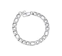 ChainsPro Bracciale Uomo in Acciaio Inossidabile, 9MM Bracciale Uomo Argento Lunga 21cm, Bracciale Figaro Uomo, Bracciale Ragazzo Maschio Hiphop, Idee Regalo