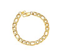 ChainsPro Bracciale Uomo in Acciaio Inossidabile, 9MM Bracciale Uomo Argento/Oro/Nero Lunga 19cm/21cm, Bracciale Figaro Uomo, Bracciale Ragazzo Maschio Hiphop, Idee Regalo