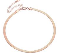 ChainsPro Collana da Donna Serpente Piatta 3mm/5mm Larghezza Acciaio Inossidabile Catena a Serpente Girocollo Semplice Choker per Ragazze Argento/Nero/Oro/Oro Rosa, 38cm, Acciaio inossidabile