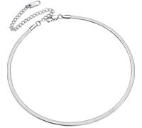 ChainsPro Collana per Donna - Catena Serpente Piatta - 3 mm/5 mm di larghezza - In acciaio inossidabile - Collana Semplice Per ragazza - Argentato/Nero/Oro/Oro Rosa, 30.5cm, Acciaio inossidabile