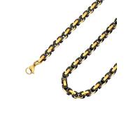 ChainsPro Collana Uomo Donna in Acciaio Inossidabile, 4 mm Catena Collana Uomo Oro Nero Lunga 66cm, Collana Bizantina Uomo Ragazzo Necklace for Men Hiphop Rapper, Idee Regalo per Natale Compleanno