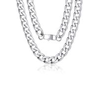 ChainsPro Collane Grosse Uomo Donna in Acciaio Inossidabile, 13 mm Catenina Uomo Argento Lunga 71cm, Collana Catena Cubana Uomo Ragazzo Necklace for Men Hiphop Rapper, Idee Regalo