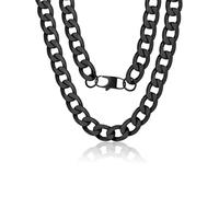 ChainsPro Collane Grosse Uomo Donna in Acciaio Inossidabile, 13 mm Catenina Uomo Nero Lunga 66cm, Collana Catena Cubana Uomo Ragazzo Necklace for Men Hiphop Rapper, Idee Regalo
