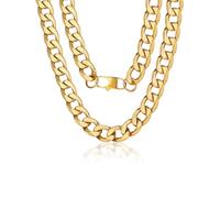 ChainsPro Collane Grosse Uomo Donna in Acciaio Inossidabile, 13 mm Catenina Uomo Oro Lunga 71cm, Collana Catena Cubana Uomo Ragazzo Necklace for Men Hiphop Rapper, Idee Regalo