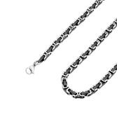 ChainsPro Collane Uomo Donna in Acciaio Inossidabile, 4 mm Collana Catena Uomo Nero Argento Lunga 66cm, Collana Bizantina Uomo Ragazzo Maschio Necklace for Men Hiphop Rapper, Idee Regalo