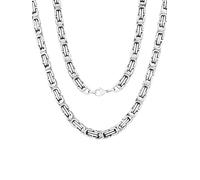 ChainsPro Collane Uomo Donna in Acciaio Inossidabile, 6 mm Collana Catena Uomo Argento Lunga 51cm, Byzantine Chain Collana Bizantina Uomo Ragazzo Maschio Necklace for Men Hiphop Rapper, Idee Regalo