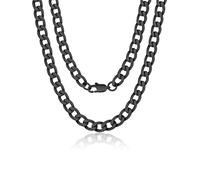 ChainsPro Collane Uomo Donna in Acciaio Inossidabile, 6 mm Collana Catena Uomo Nero Lunga 55cm, Cuban Chain Collana Cubana Uomo Ragazzo Maschio Necklace for Men Hiphop Rapper, Idee Regalo
