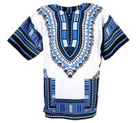 CHAINUPON, camicia africana dashiki in cotone, fantasia tribale, ideale per festival, anni 60's 70's, hippie, caftano, XXL