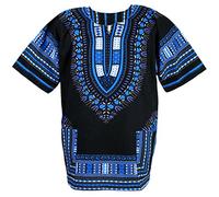 CHAINUPON Camicia dashiki africana in cotone per uomo e donna, festival boho hippie anni 60 e 70, bohémien, M