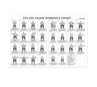 Chair Exercise Chart - Seated Workout Poster for Seniors Flexibility Strength Routine | Laminated Paper with Clear Illustrations, 30 Day Fitness Guide Wall Display for Home Gym Living Room Office Well