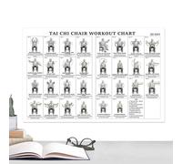 Chair Exercise Chart - Seated Workout Poster for Seniors Flexibility Strength Routine | Laminated Paper with Clear Illustrations, 30 Day Fitness Guide Wall Display for Home Gym Living Room Office Well