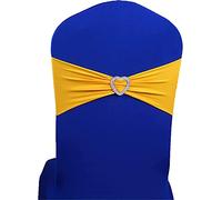 Chair Sashes,banchetto,Riception Decor,Chair Sashes, Elastic Chair Bands Ties with Buckle Slider Chair Covers Slipcovers,Red,10pcs (Colore: Geel, Dimensione: 10 pezzi) (colore: Geel)
