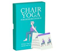 Chair Yoga Deck, Seated Exercise Chart, Low Fitness Guide, 12.7×7.6cm, Illustrated Pose Reference, Wellness Poster Set, for Seniors Over 70, Home And Office Stretching Individuals Aiming