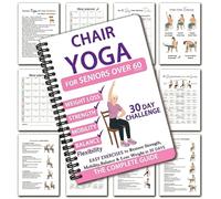 Chair Yoga for Seniors 60+ - 30-Day Low-Intensity Exercise Plan with 40+ Poses to Restore Strength, Balance & Mobility - Large Print, Spiral-Bound Pink