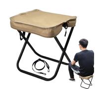 Chairs Outside, Foldable Heavy Duty Support Seat, 10.24x9.45x10.24 Inches Beach Chair & Carry Strap, Comfortable Portable Camping Gear for BBQ, Backpacking, and Outdoor Adventures