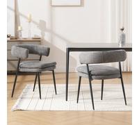 Chairus 2PCS Set Sedie Pranzo Chenille Moderna (pranzo/soggiorno) Doble cojín: El respaldo semicircular redondeado y el cojín de doble capa están rellenos de esponja altamente elástica, transpirable y