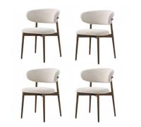 Chaise de Salle à Manger en Bois massif Moderne du milieu du siècle - Chaise de Salon élégante pour Cuisine, Salle à Manger et réception - Finition Noyer (Lot de 6)