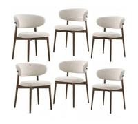 Chaise de Salle à Manger en Bois massif, Style Moderne du milieu du siècle, Chaise Longue élégante pour Cuisine, Salle à Manger et réception - Finition Noyer élégante (Lot de 4)